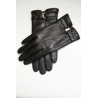 Black Leather Gloves With Buckle Detail 